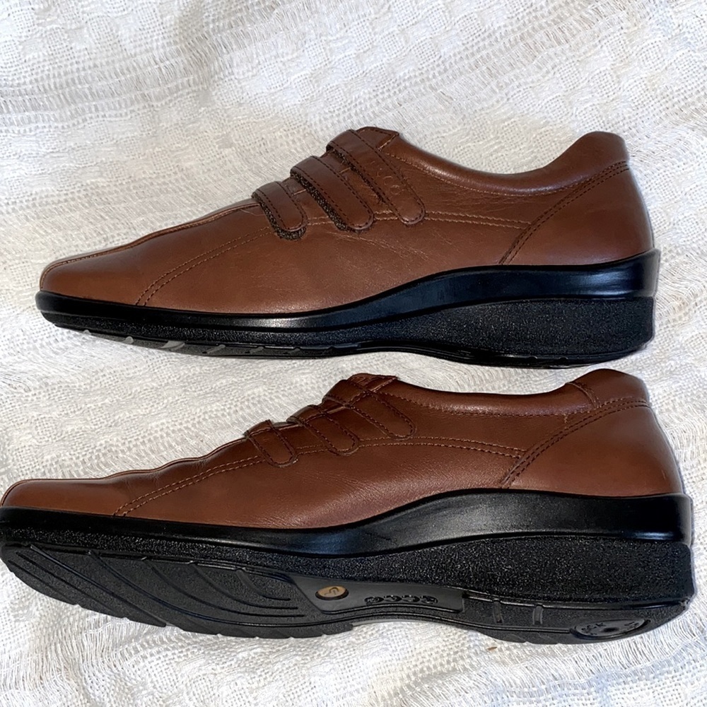 Ecco Leather Loafers with Triple Velcro Strap EU 41 US 8.5 - Picture 5 of 10